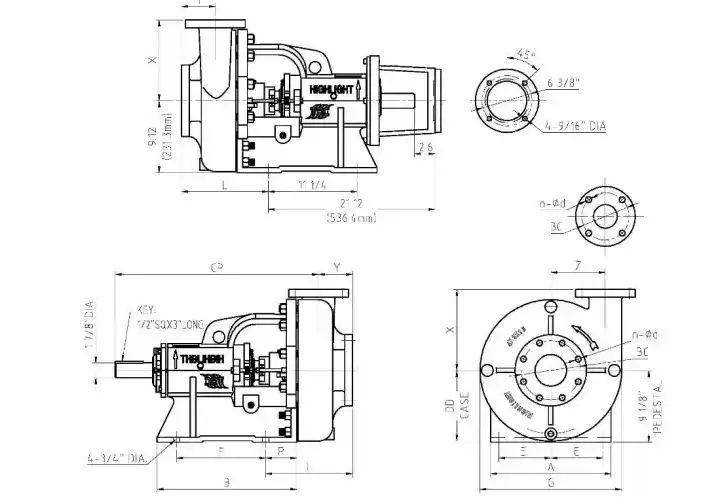 HCP-S Centrifugal Pumps Offered with a mechanical seal or packed option.